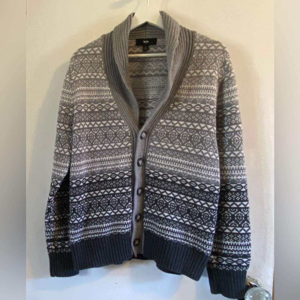 Classic Shawl Neck Sweater - 100% cotton.